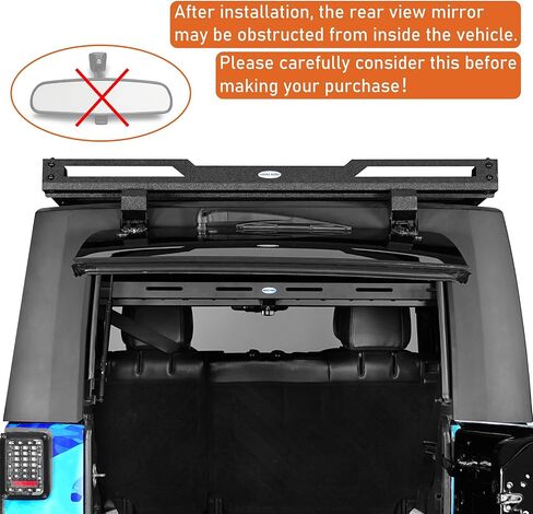 Hooke Road JKU Trunk Upper Cargo Rack Basket for 2007-2018 Jeep Wrangler JK Unlimited 4-Door Hardtop, Interior Luggage Carrier Storage Tray Shelf Platform in Saudi Arabia