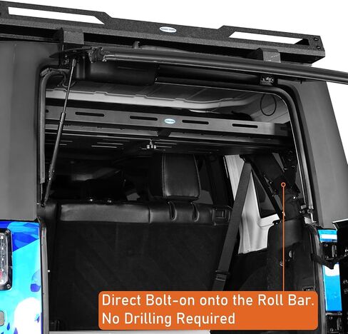 Hooke Road JKU Trunk Upper Cargo Rack Basket for 2007-2018 Jeep Wrangler JK Unlimited 4-Door Hardtop, Interior Luggage Carrier Storage Tray Shelf Platform in Saudi Arabia