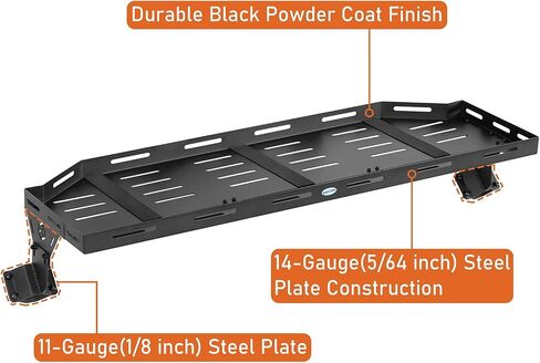 Hooke Road JKU Trunk Upper Cargo Rack Basket for 2007-2018 Jeep Wrangler JK Unlimited 4-Door Hardtop, Interior Luggage Carrier Storage Tray Shelf Platform in Saudi Arabia
