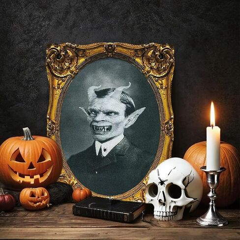 3D Changing Face Moving Portrait - Halloween Wall Decor Scary Pictures Frame for Haunted Mansion House Party Indoor Decoration-4 Pack in Saudi Arabia
