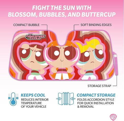 BDK Looney Tunes Road Trip Front Windshield Auto Shade, Accordion Folding Auto Sunshade for Car Truck SUV-Blocks UV Rays Sun Visor Protector, Keeps Your Vehicle Cool-58 x 27 Inch (WBAS-1102) in Kuwait