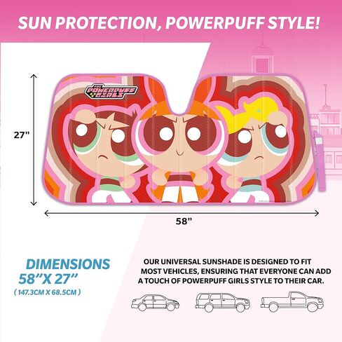 BDK Looney Tunes Road Trip Front Windshield Auto Shade, Accordion Folding Auto Sunshade for Car Truck SUV-Blocks UV Rays Sun Visor Protector, Keeps Your Vehicle Cool-58 x 27 Inch (WBAS-1102) in Kuwait