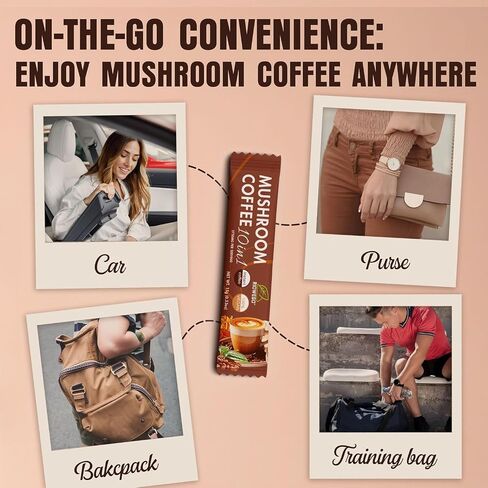 Mushroom Coffee Powder,10-in-1 Mushroom Superfood Adaptogen Mix-Organic Lion's Mane, Chaga, Turkey Tail, Reishi, Instant Coffee For Gut Health, Immunity, Energy, Focus-30 Serving in Saudi Arabia