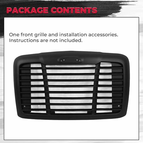 شبكة أمامية HECASA متوافقة مع 2008-2017 Freightliner Cascadia لاستبدال A1719112000 A1715624003 W/Bug Screen Grill باللون الأسود من بلاستيك ABS in Saudi Arabia