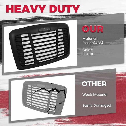 شبكة أمامية HECASA متوافقة مع 2008-2017 Freightliner Cascadia لاستبدال A1719112000 A1715624003 W/Bug Screen Grill باللون الأسود من بلاستيك ABS in Saudi Arabia