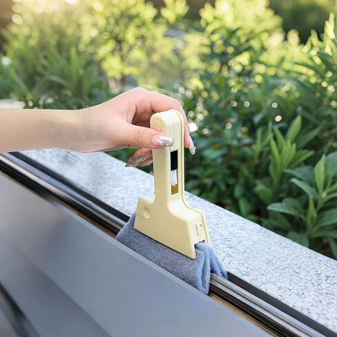 4-in-1 Crevice Cleaning Tool Set - Window Track Brush with Scraper, Sponge & Detail Brush for Grout, Corners, and Tight Spaces (6.3" x 5.3" x 1.6") in Saudi Arabia
