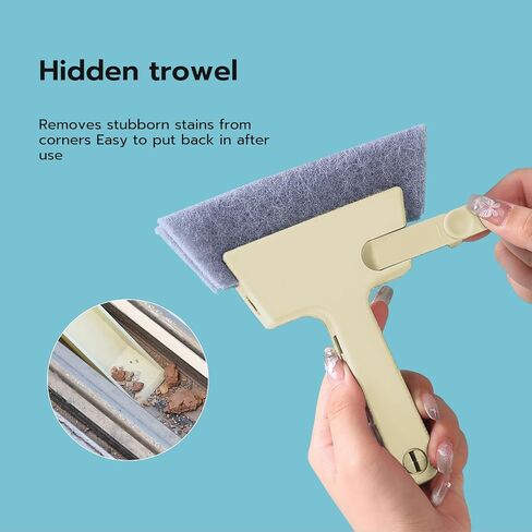 4-in-1 Crevice Cleaning Tool Set - Window Track Brush with Scraper, Sponge & Detail Brush for Grout, Corners, and Tight Spaces (6.3" x 5.3" x 1.6") in Saudi Arabia
