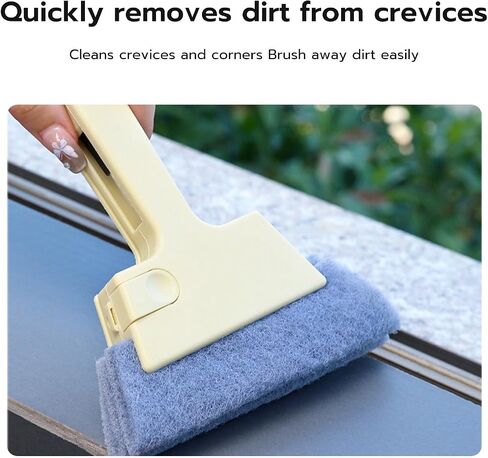 4-in-1 Crevice Cleaning Tool Set - Window Track Brush with Scraper, Sponge & Detail Brush for Grout, Corners, and Tight Spaces (6.3" x 5.3" x 1.6") in Saudi Arabia