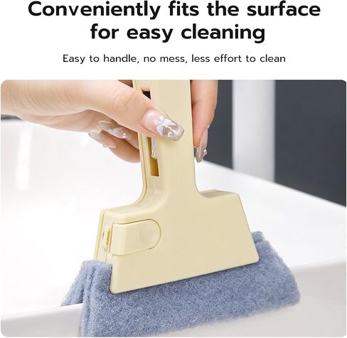 4-in-1 Crevice Cleaning Tool Set - Window Track Brush with Scraper, Sponge & Detail Brush for Grout, Corners, and Tight Spaces (6.3" x 5.3" x 1.6") in Saudi Arabia