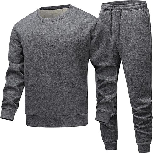Mens Track Suits 2 Piece Set Fleece Lined Jogging Outfits Long Sleeve Tops Jogger Pants Sweatsuits Thermal Clothes in Saudi Arabia