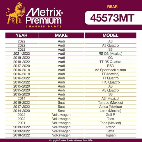 Made in Europe - Metrix Premium Rear Sway Bar Link K750023 Fits 2000-2009 Honda S2000, 2003-2006 Subaru Baja, 2005-2009 Subaru Outback, 2005-2009 Subaru Legacy in Saudi Arabia
