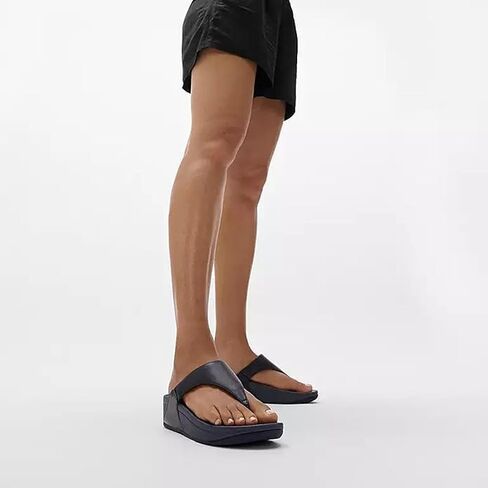 FitFlop Women's Lulu Shimmer Toe-Post Sandal, All Black, Size 5 in Saudi Arabia