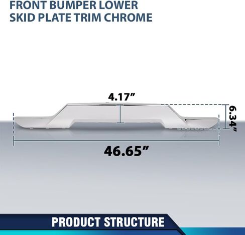 PIT66 Front Bumper Lower Skid Plate Trim Compatible with Chevy Silverado 1500 2016 2017 2018 Fit Chevy Silverado 1500 LD 2019 GM1044128, 23243083 Chrome in Saudi Arabia