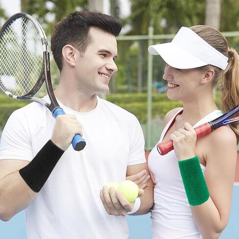 6 Inch Wrist Sweatbands Tennis Wrist Bands Absorbent Sweat Band for Men and Women Sport Long Wrist Bands, Breathable Cotton Athletic Sweatbands for Basketball, Workout, Running (4 Pack) -Light Camel in Kuwait