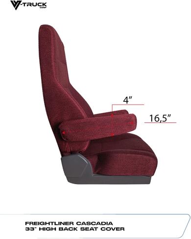 ARMREST Cover Set for Freightliner Cascadia – Designed for 33'' HIGH Back Seats – Faux Leather in Saudi Arabia