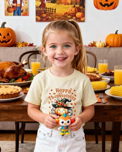 Funny Thanksgiving Shirts for Kids Boys Girls Toddler Turkey Pumpkin Graphic T-Shirt Short Sleeve Tops Tee 2-8 Years in Saudi Arabia
