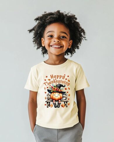 Funny Thanksgiving Shirts for Kids Boys Girls Toddler Turkey Pumpkin Graphic T-Shirt Short Sleeve Tops Tee 2-8 Years in Saudi Arabia
