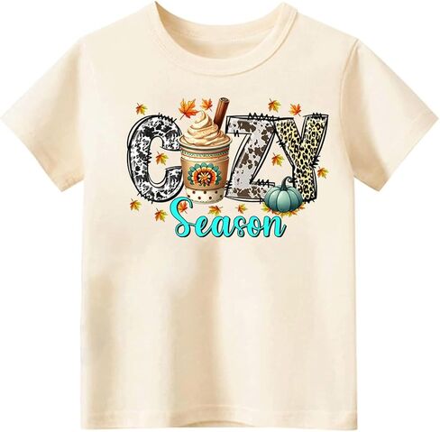 Funny Thanksgiving Shirts for Kids Boys Girls Toddler Turkey Pumpkin Graphic T-Shirt Short Sleeve Tops Tee 2-8 Years in Saudi Arabia