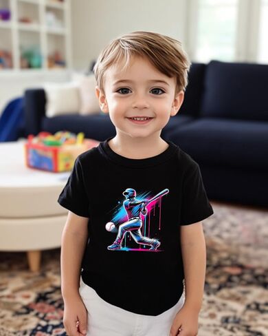 Toddler Boy Shirts Baby Kids Short Sleeve T-Shirt Graphic Tee Funny Letters Print Cotton Tops 2T-8 Years in Saudi Arabia