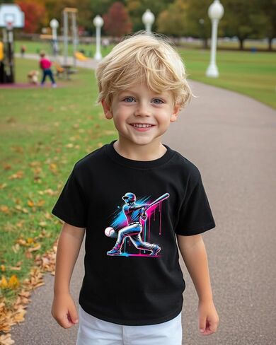 Toddler Boy Shirts Baby Kids Short Sleeve T-Shirt Graphic Tee Funny Letters Print Cotton Tops 2T-8 Years in Saudi Arabia