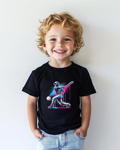 Toddler Boy Shirts Baby Kids Short Sleeve T-Shirt Graphic Tee Funny Letters Print Cotton Tops 2T-8 Years in Saudi Arabia