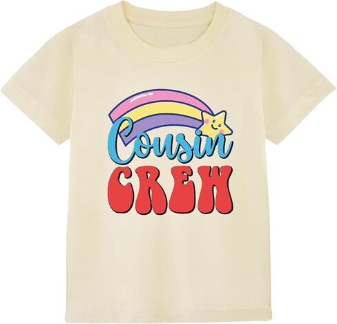 قمصان Cousin Crew للأطفال، تي شيرت قطني كلاسيكي برقبة مستديرة للأعمار من 2 إلى 7 سنوات in Kuwait