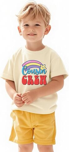 قمصان Cousin Crew للأطفال، تي شيرت قطني كلاسيكي برقبة مستديرة للأعمار من 2 إلى 7 سنوات in Kuwait