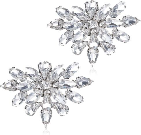 قطعتان من مشابك الأحذية المصنوعة من حجر الراين، مشبك أحذية مزخرف، مشابك أحذية للنساء، مشابك أحذية كريستالية قابلة للفصل، مشبك أحذية الزفاف، إكسسوارات بإبزيم للكعب الكريستالي الأنيق لحفلات الزفاف، والحفلات الراقصة، والحفلات in Kuwait