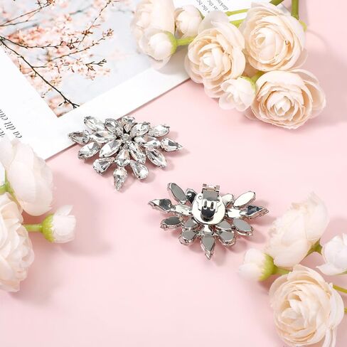 قطعتان من مشابك الأحذية المصنوعة من حجر الراين، مشبك أحذية مزخرف، مشابك أحذية للنساء، مشابك أحذية كريستالية قابلة للفصل، مشبك أحذية الزفاف، إكسسوارات بإبزيم للكعب الكريستالي الأنيق لحفلات الزفاف، والحفلات الراقصة، والحفلات in Kuwait