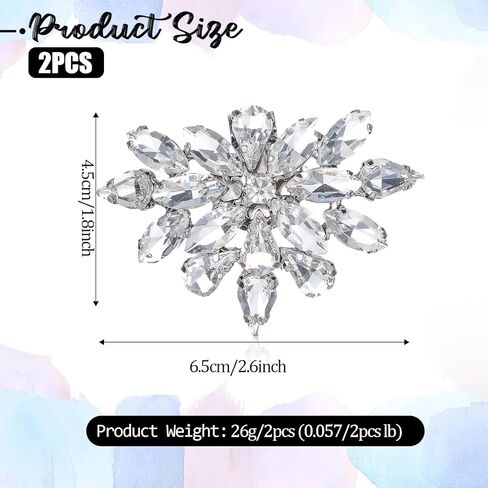 قطعتان من مشابك الأحذية المصنوعة من حجر الراين، مشبك أحذية مزخرف، مشابك أحذية للنساء، مشابك أحذية كريستالية قابلة للفصل، مشبك أحذية الزفاف، إكسسوارات بإبزيم للكعب الكريستالي الأنيق لحفلات الزفاف، والحفلات الراقصة، والحفلات in Kuwait