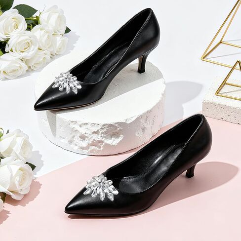 قطعتان من مشابك الأحذية المصنوعة من حجر الراين، مشبك أحذية مزخرف، مشابك أحذية للنساء، مشابك أحذية كريستالية قابلة للفصل، مشبك أحذية الزفاف، إكسسوارات بإبزيم للكعب الكريستالي الأنيق لحفلات الزفاف، والحفلات الراقصة، والحفلات in Kuwait