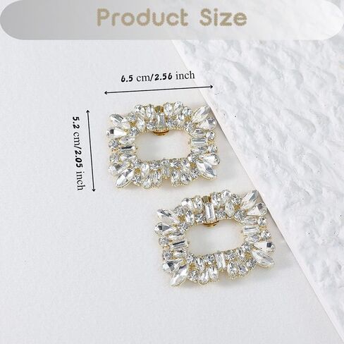 Elegant Crystal Rhinestone Shoe Clips 1 Pair Rectangle Buckle Decorative Floral Charms for Wedding Heels Detachable Pearl Shoes Decor Accessories in Saudi Arabia