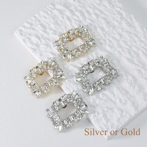 Elegant Crystal Rhinestone Shoe Clips 1 Pair Rectangle Buckle Decorative Floral Charms for Wedding Heels Detachable Pearl Shoes Decor Accessories in Saudi Arabia