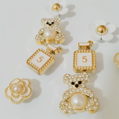 Shoe Charms Decoration Bling Flowers Pearls Shoes Charm, 16PCS Shoe Charms Accessories in Saudi Arabia