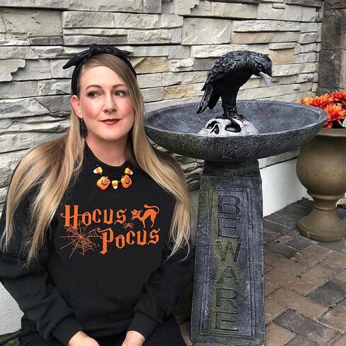 MNLYBABY Halloween Sweatshirt for Women Hocus Pocus Shirts Long Sleeve Black Cat Shirt Halloween Pullovers Sweatshirts Tops in Saudi Arabia