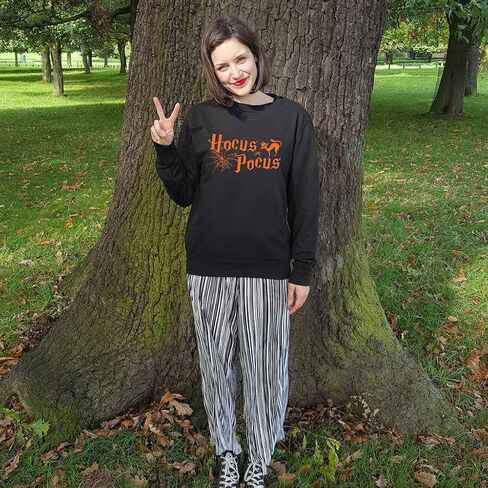 MNLYBABY Halloween Sweatshirt for Women Hocus Pocus Shirts Long Sleeve Black Cat Shirt Halloween Pullovers Sweatshirts Tops in Saudi Arabia