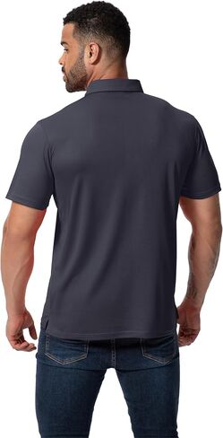 3 Pack Mens Polo Shirt Quick-Dry Short Sleeve Athletic Top Moisture Wicking Performance Dry Fit Golf Tennis T-Shirt in Saudi Arabia