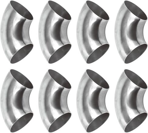 8PCS Stainless Steel Elbow 2" 90° Mandrel Bend Elbow-Thickness 16GA/.065" Wall, 304 Stainless Elbow Exhaust Tubing for Car Modified Exhaust Elbow Pipe, Stair Handrail (2 Inch) in Saudi Arabia