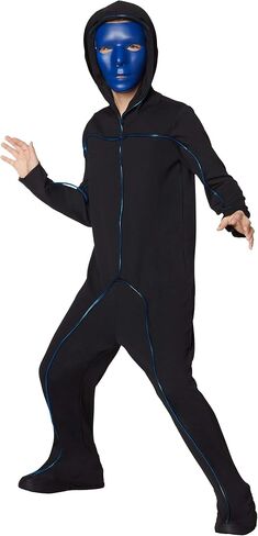 Spirit Halloween Kids Light-Up E.L. Wire Blue Stick Figure Costume | Stick Figure Cosplay | Jumpsuit Outfit | Funny Costume in Saudi Arabia