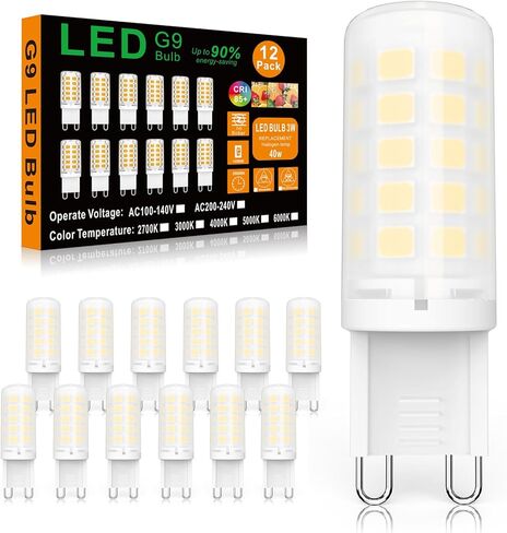 BAOMING G9 LED Bulb 3W, 40 Watt T4 G9 Halogen Equivalent, 3000K Soft Warm White, 120V No-Flicker, Non-Dimmable.Chandelier Lighting 420LM (6 Pack) in Kuwait