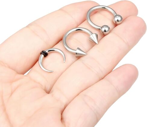 Large Septum Rings 16G 14G 12G 10G 8G 6G 4G 2G PA Ring Horseshoe Barbell Stainless Steel Septum Pincher Tapers C Shape Buffalo Stretcher Expander for Women Men in Saudi Arabia