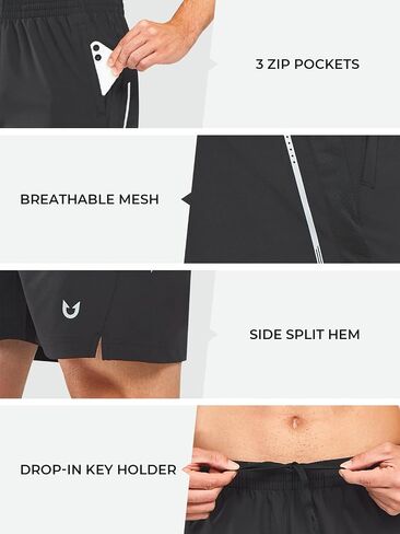 Men's 7" Running Shorts Athletic Quick Dry Basketball Workout Breathable Shorts in Saudi Arabia