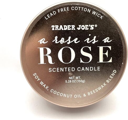 Trader Joes A Rose عبارة عن شمعة معطرة بالورد - شمع الصويا وزيت جوز الهند ومزيج شمع العسل 5.28 أونصة (عبوة من قطعة واحدة) in Saudi Arabia