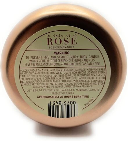 Trader Joes A Rose عبارة عن شمعة معطرة بالورد - شمع الصويا وزيت جوز الهند ومزيج شمع العسل 5.28 أونصة (عبوة من قطعة واحدة) in Saudi Arabia