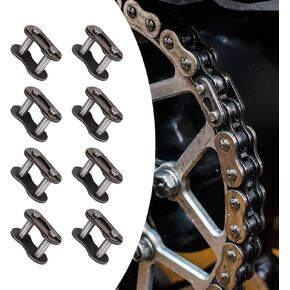 Pack-8 Bicycle #35 Chain Master Link Roller Connector, Carbon Steel Chain Links Accessories, Heavy Duty Roller Chain Connector, Universal for Bicycle Mini Kart Pit ATV Scooters (Black)