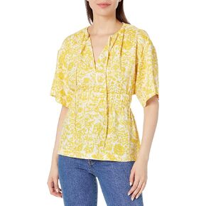 Women's Renae B Top in Porcelain and Empire Yellow