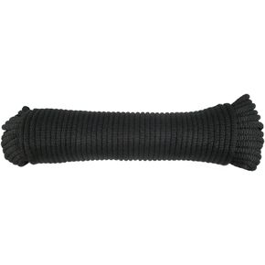 1/4 inch Black Dacron Polyester Rope - 500 Foot Spool | Industrial Grade - High UV and Abrasion Resistance - Low Stretch