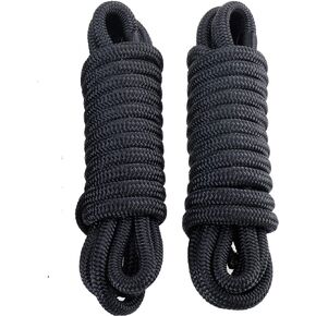 Amarine Made Dock Line, Double Braided Nylon Dock Lines 3300 lbs Breaking Strength (L:15 ft. D:3/8 inch Eyelet: 10 inch) 2 Pack of Marine Mooring Rope Boat Dock Lines Working Load Limit:660 lbs