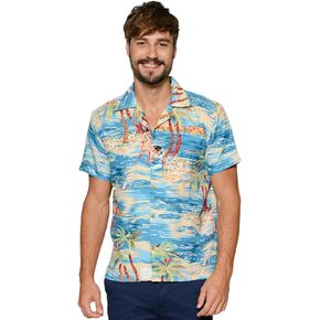 INGEAR Men's Short Sleeve Aloha Shirts Summer Beach Button Down Shirts Vacation Shirts Short Sleeve Casual Hawaiin Shirt
