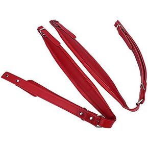 Accordion Straps, Soft Adjustable Synthetic PU Accordion Shoulder Straps for 16-120 Bass Accordion(Red)